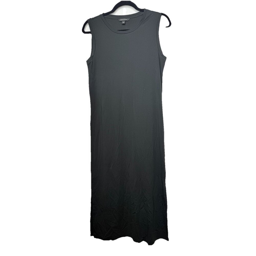 BANANA REPUBLIC NWT Solid Black Maxi Dress Size XS/Small Sleeveless Side Slits Z